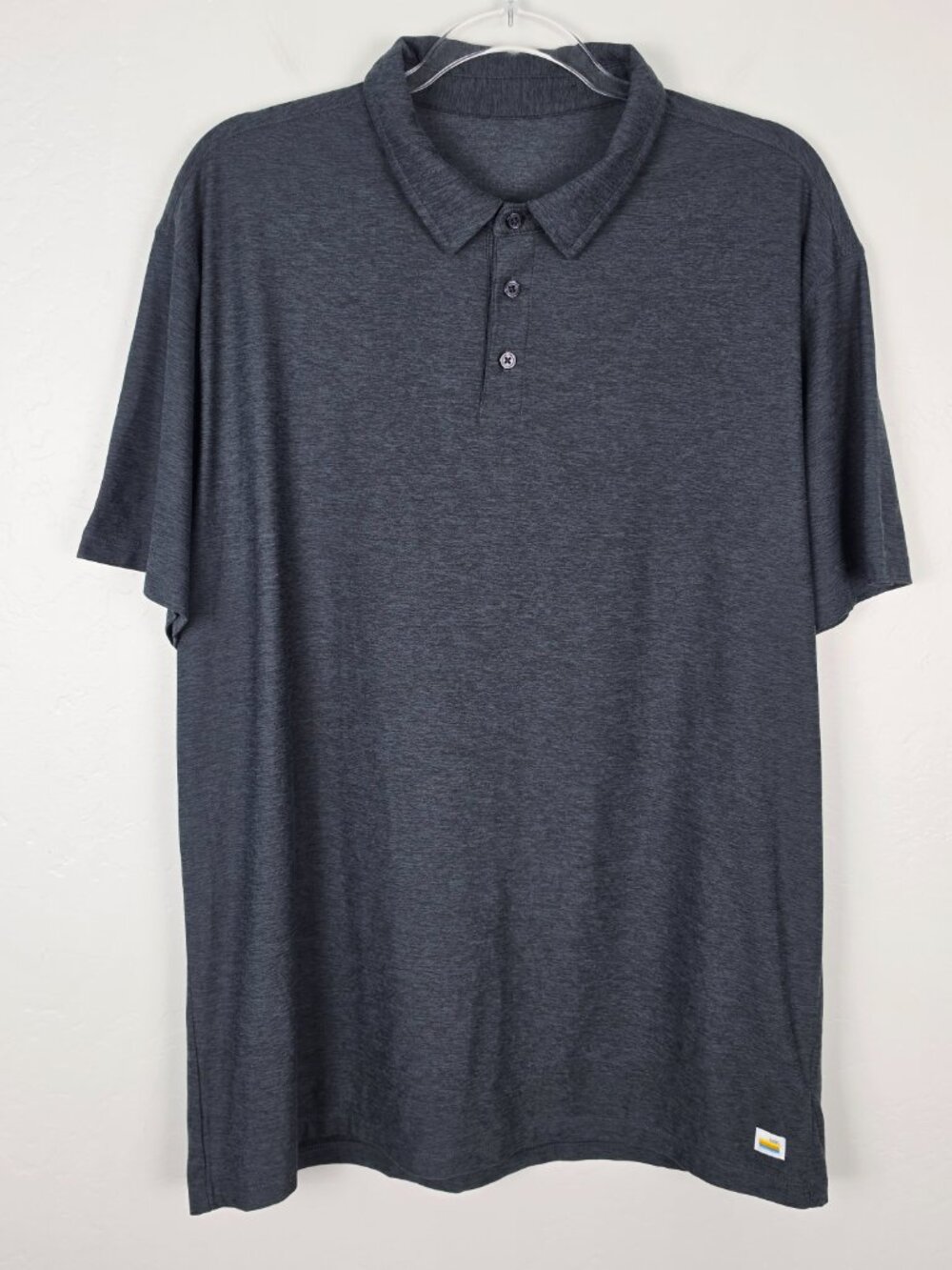 Vuori Strato Tech Polo Performance Short Sleeve Shirt Gray Heather Size XL